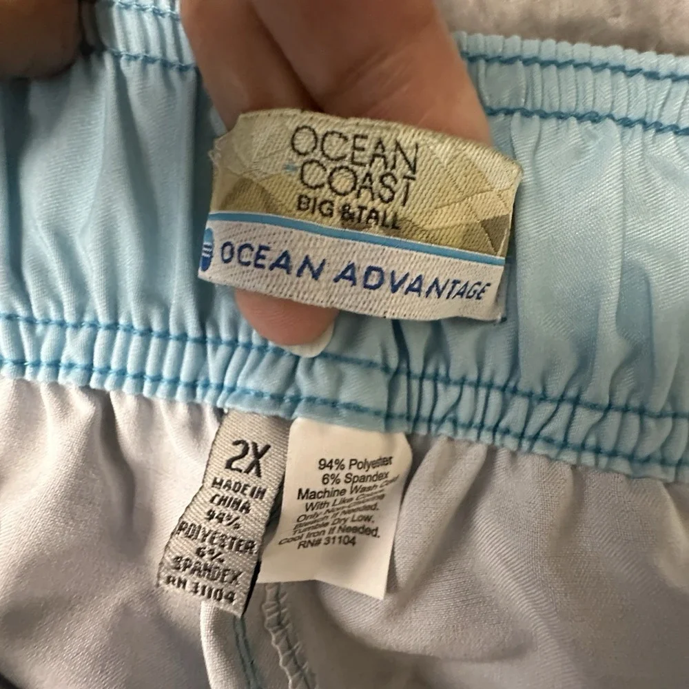 Ocean‎ Coast Swim Trunks Board Shorts Big Tall Men's 42 Inch Blue Striped NWT